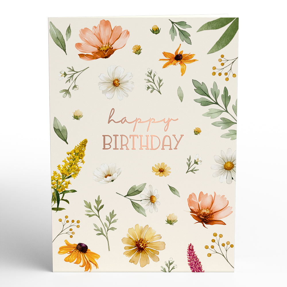 Birthday Wildflowers Card with Mini Bouquet