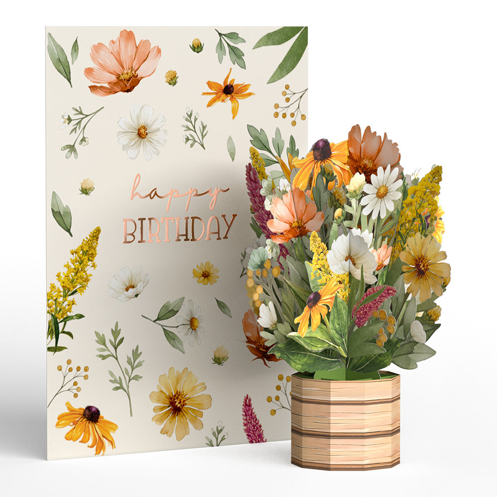 Birthday Wildflowers Card with Mini Bouquet
