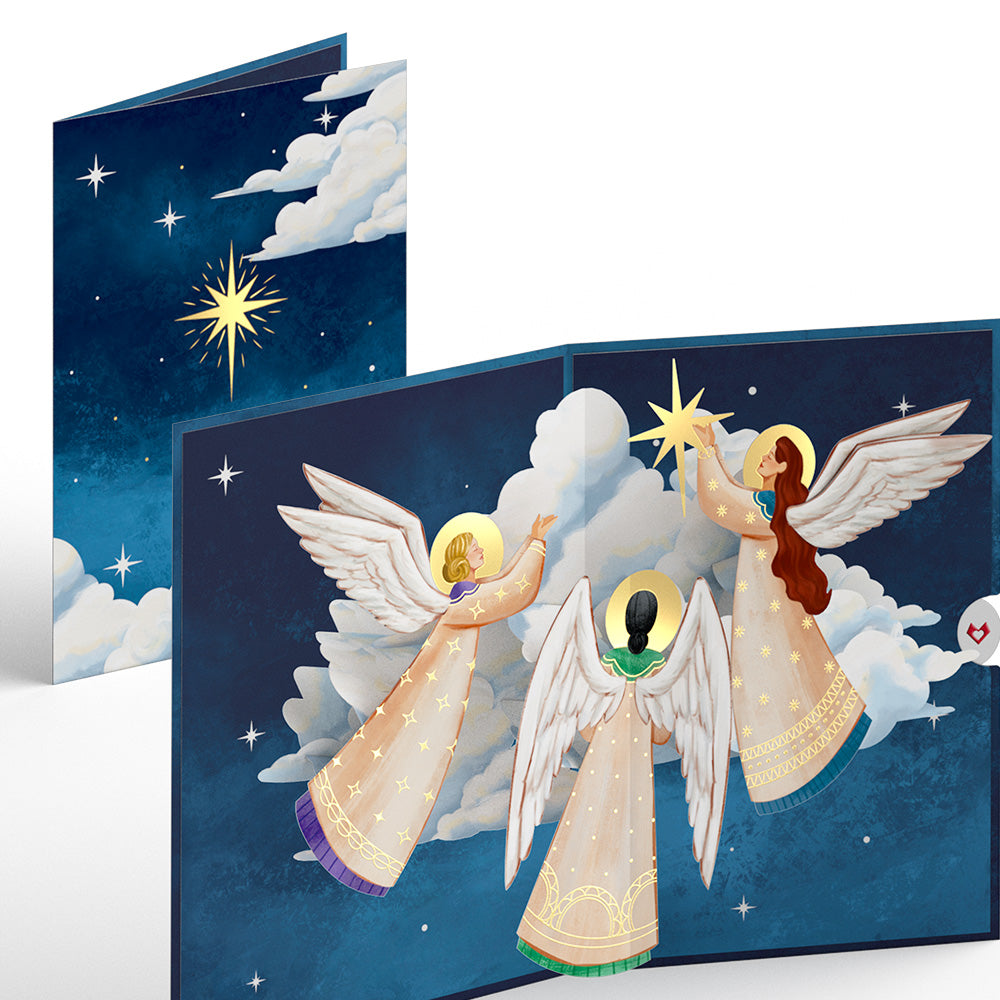 Christmas Star Angels Pop-Up Card