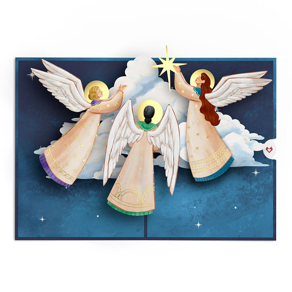 Christmas Star Angels Pop-Up Card