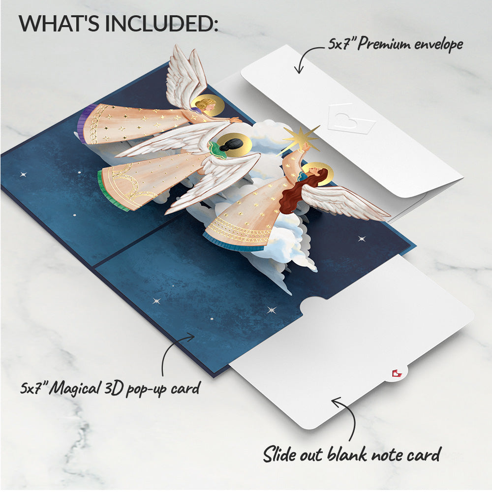 Christmas Star Angels Pop-Up Card