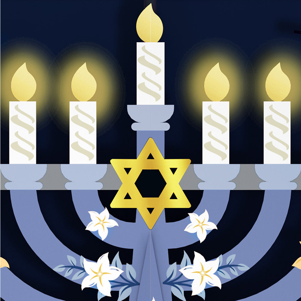 Hanukkah Menorah Light-Up Pop-Up Card