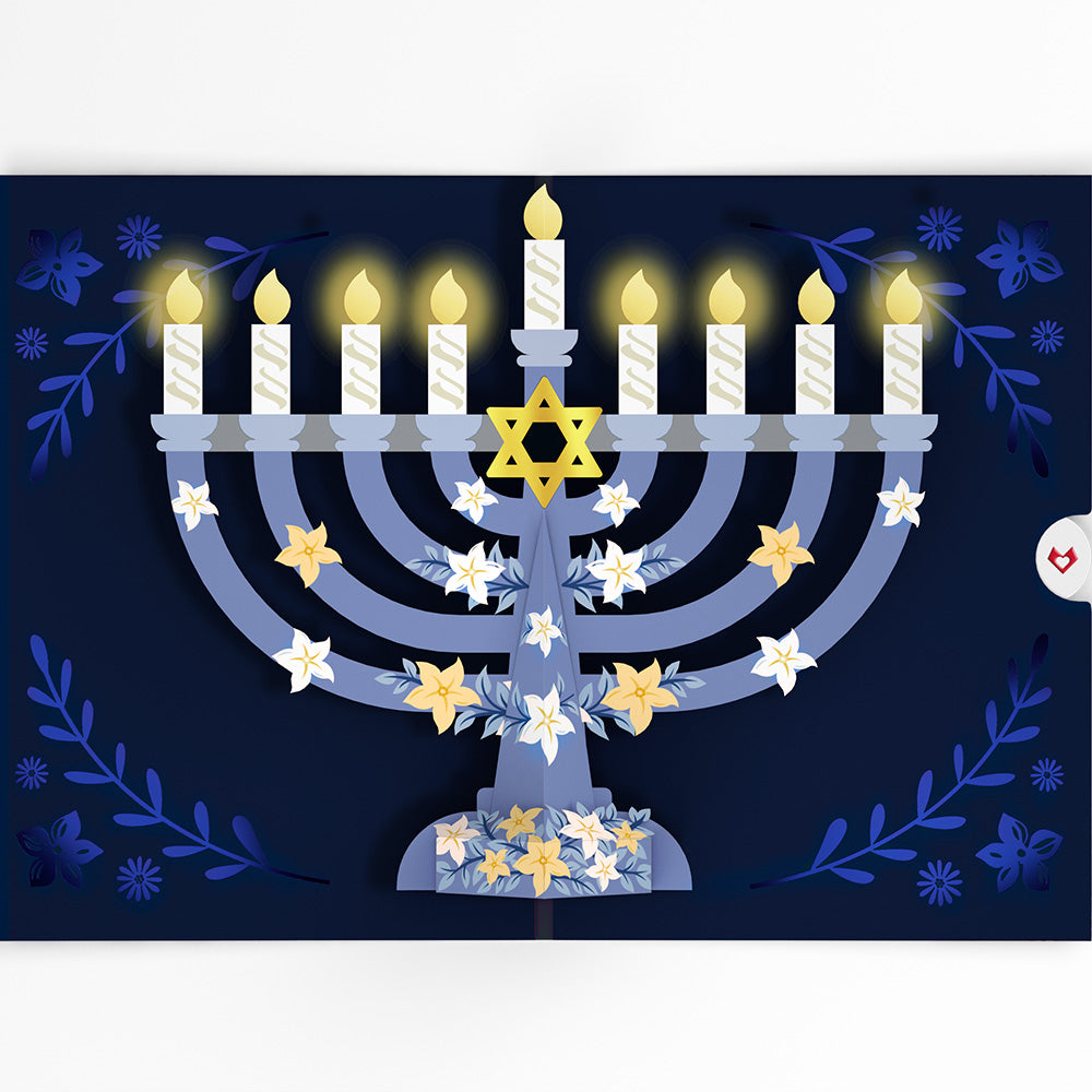 Hanukkah Menorah Light-Up Pop-Up Card
