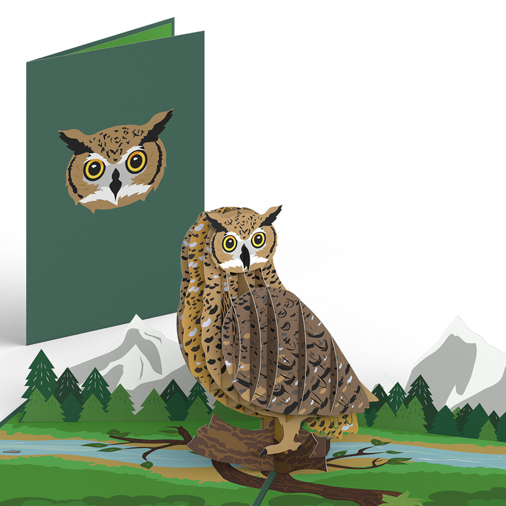 Horned Owl Pop-Up Card