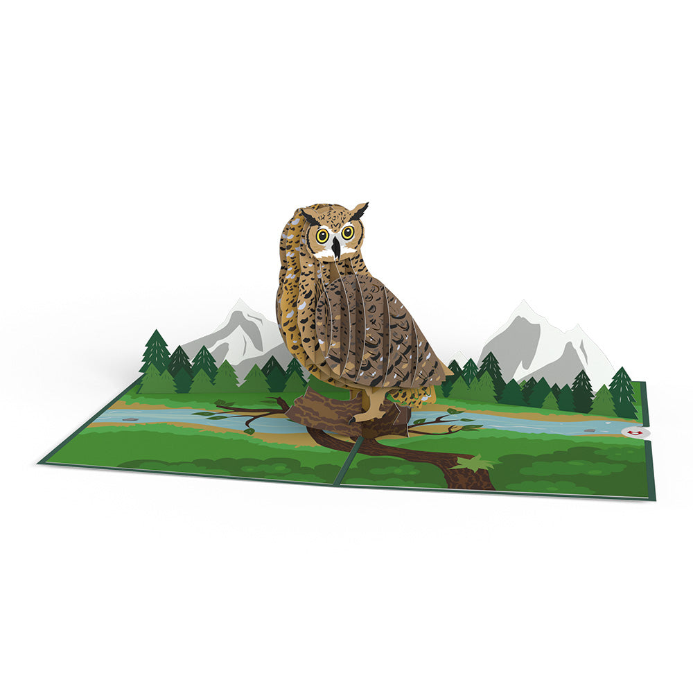 Horned Owl Pop-Up Card
