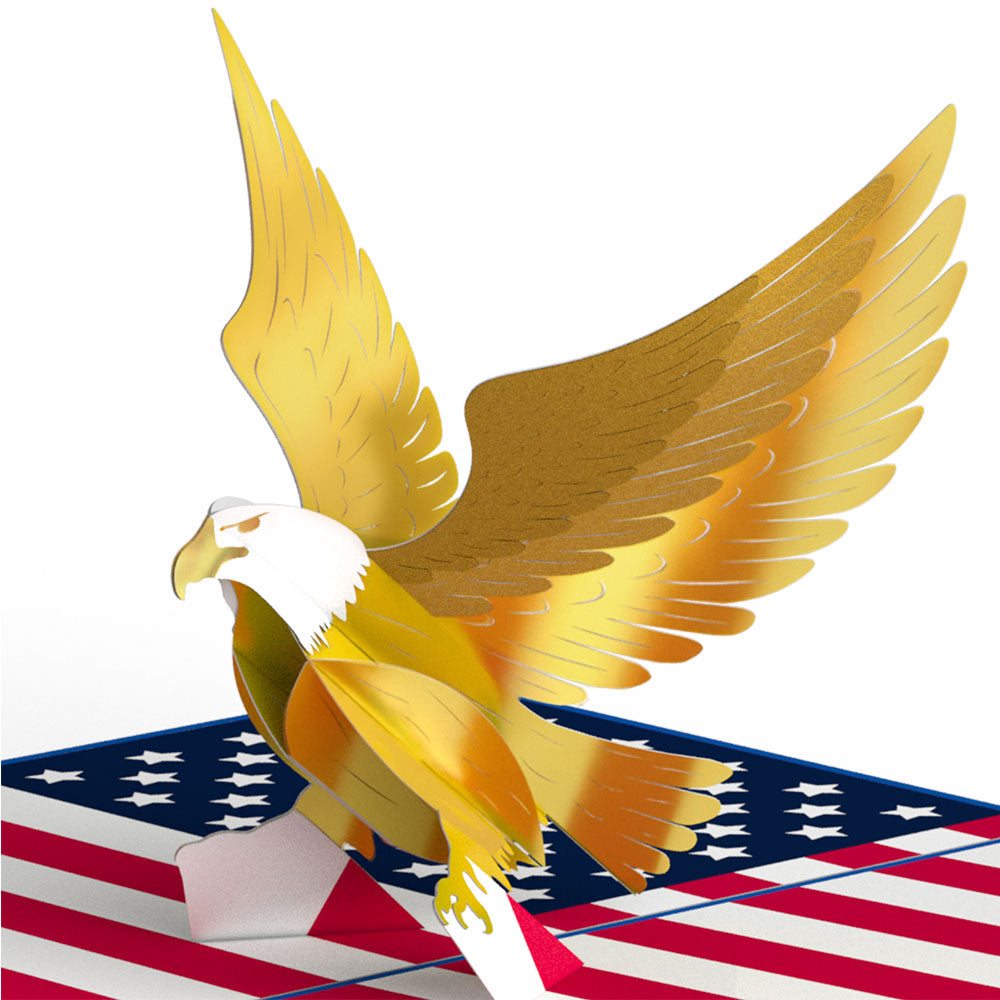 Golden Patriotic Eagle Pop-Up Card