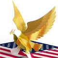 Golden Patriotic Eagle Pop-Up Card