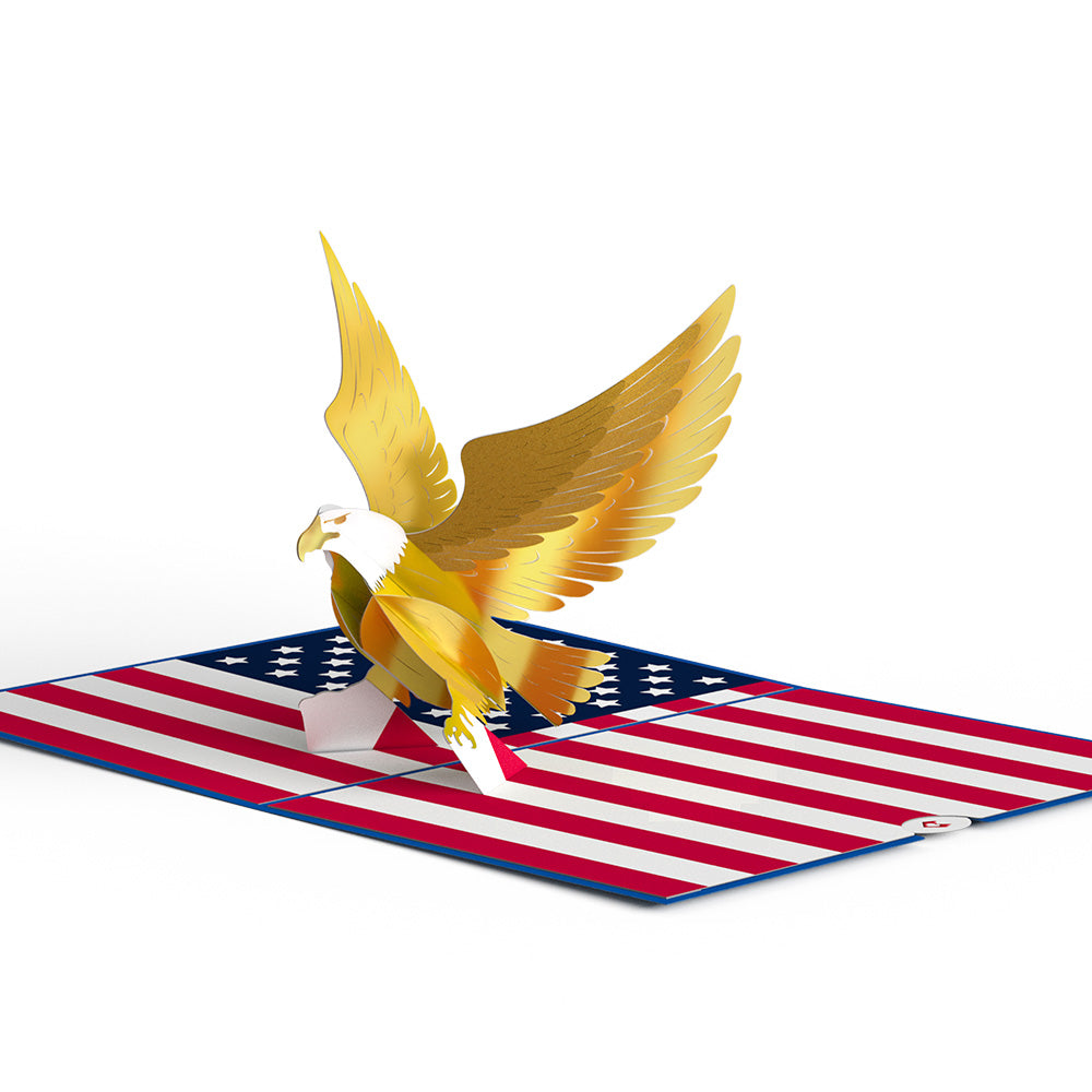 Golden Patriotic Eagle Pop-Up Card