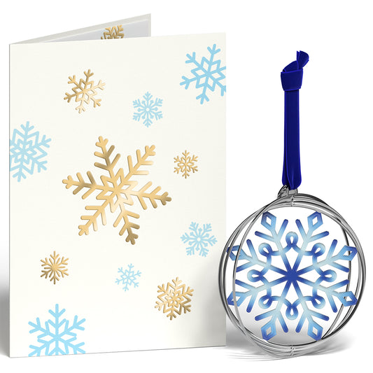 Sparkling Snowflake Metal Ornament Card