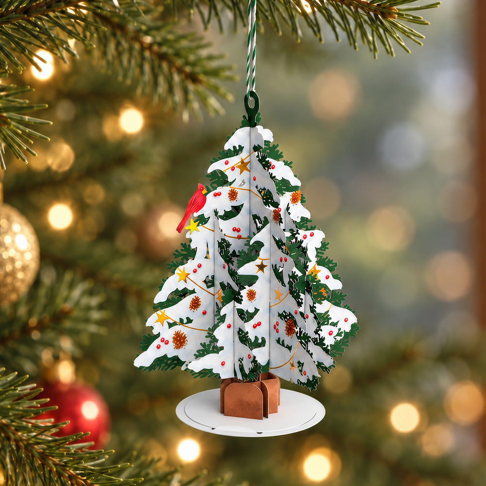 Snowy Christmas Tree Slicegami Ornament Card™