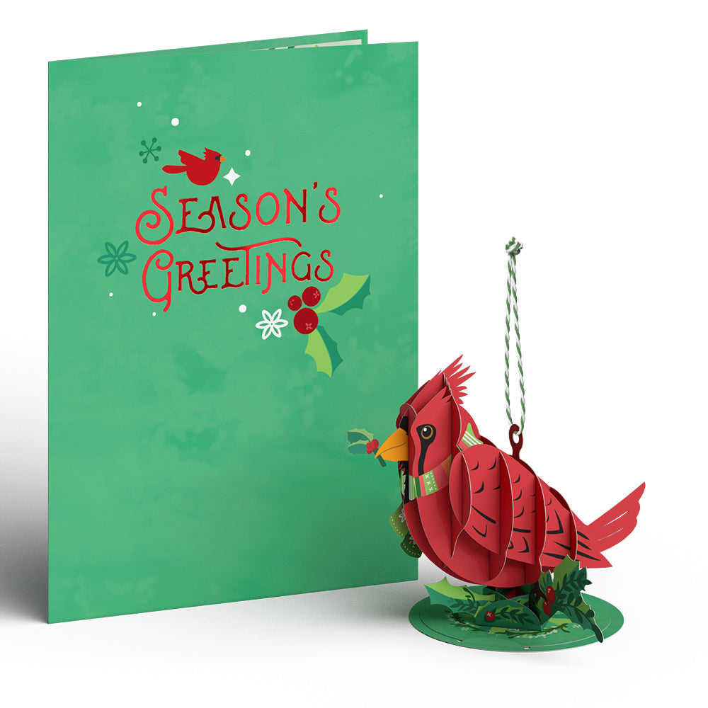 Holiday Cardinal Slicegami Ornament Card™