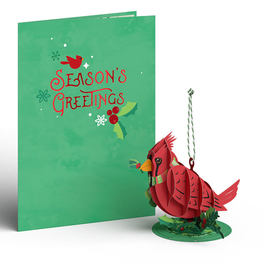 Holiday Cardinal Slicegami Ornament Card™
