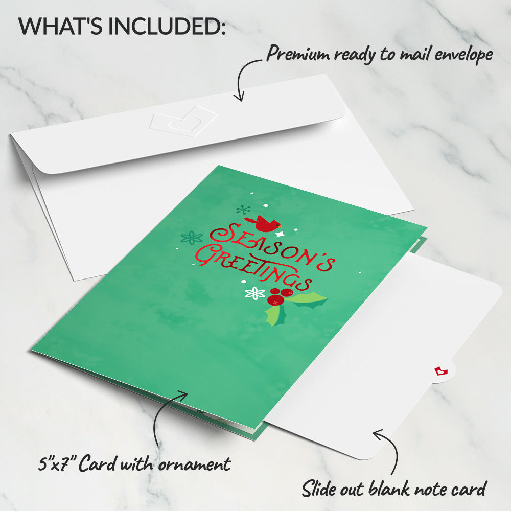 Holiday Cardinal Slicegami Ornament Card™