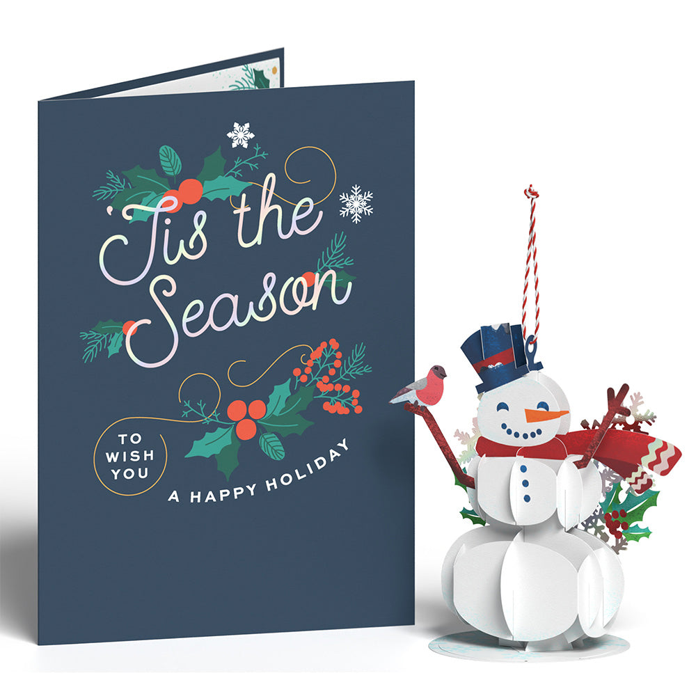 Wish You a Happy Holiday Snowman Slicegami Ornament Card™