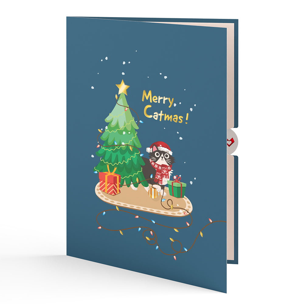 Merry Catmas Slicegami Ornament Card™