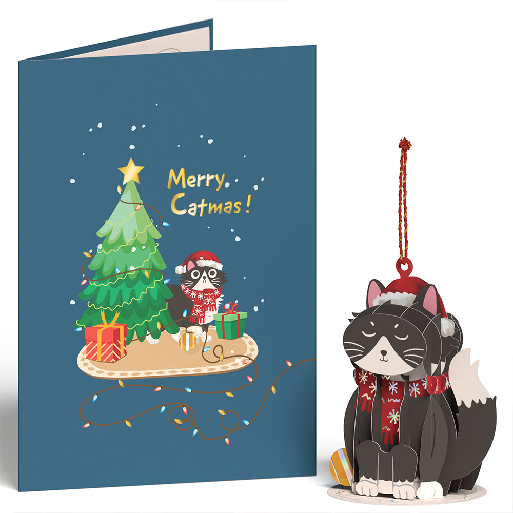 Merry Catmas Slicegami Ornament Card™