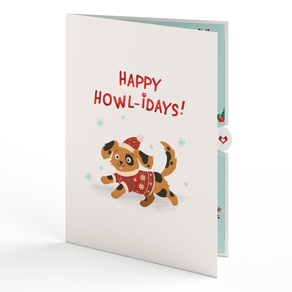 Happy Howl-idays Dog Slicegami Ornament Card™