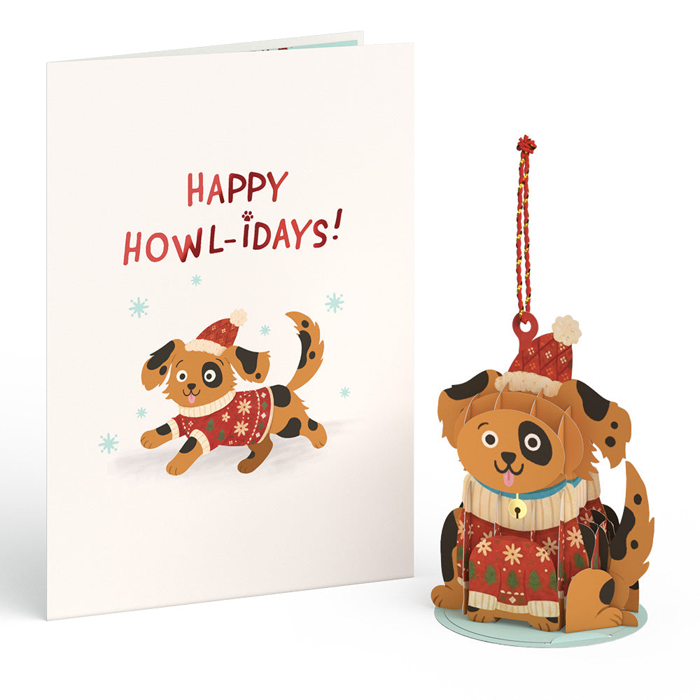Happy Howl-idays Dog Slicegami Ornament Card™