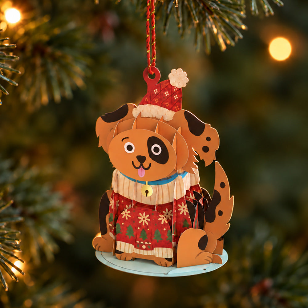Happy Howl-idays Dog Slicegami Ornament Card™