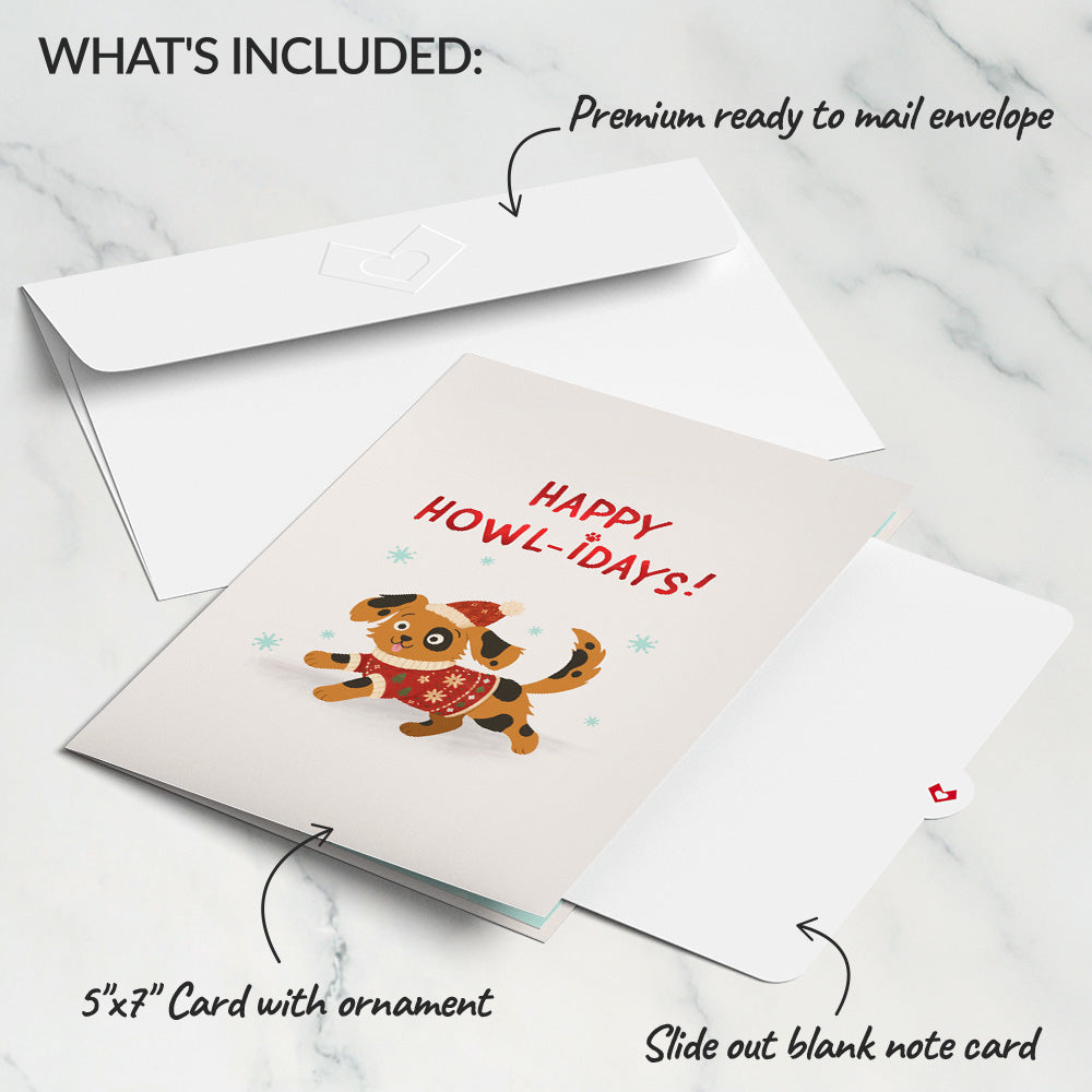 Happy Howl-idays Dog Slicegami Ornament Card™