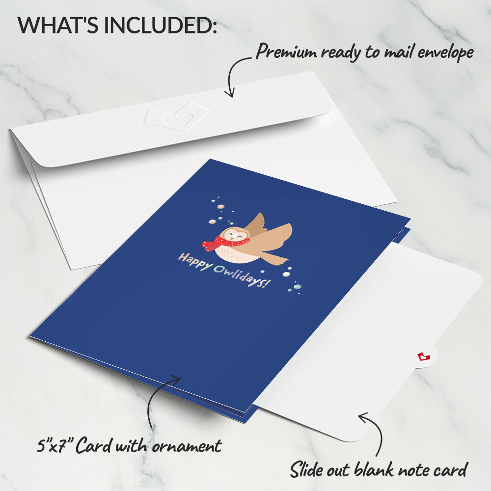 Happy Owlidays Slicegami Ornament Card™