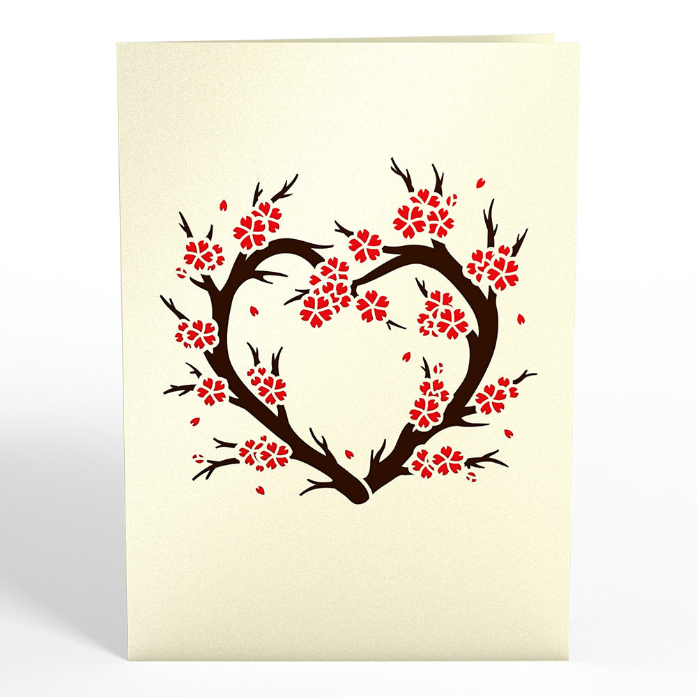 Red Sakura Tree Pop-Up Card