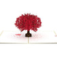 Red Sakura Tree Pop-Up Card