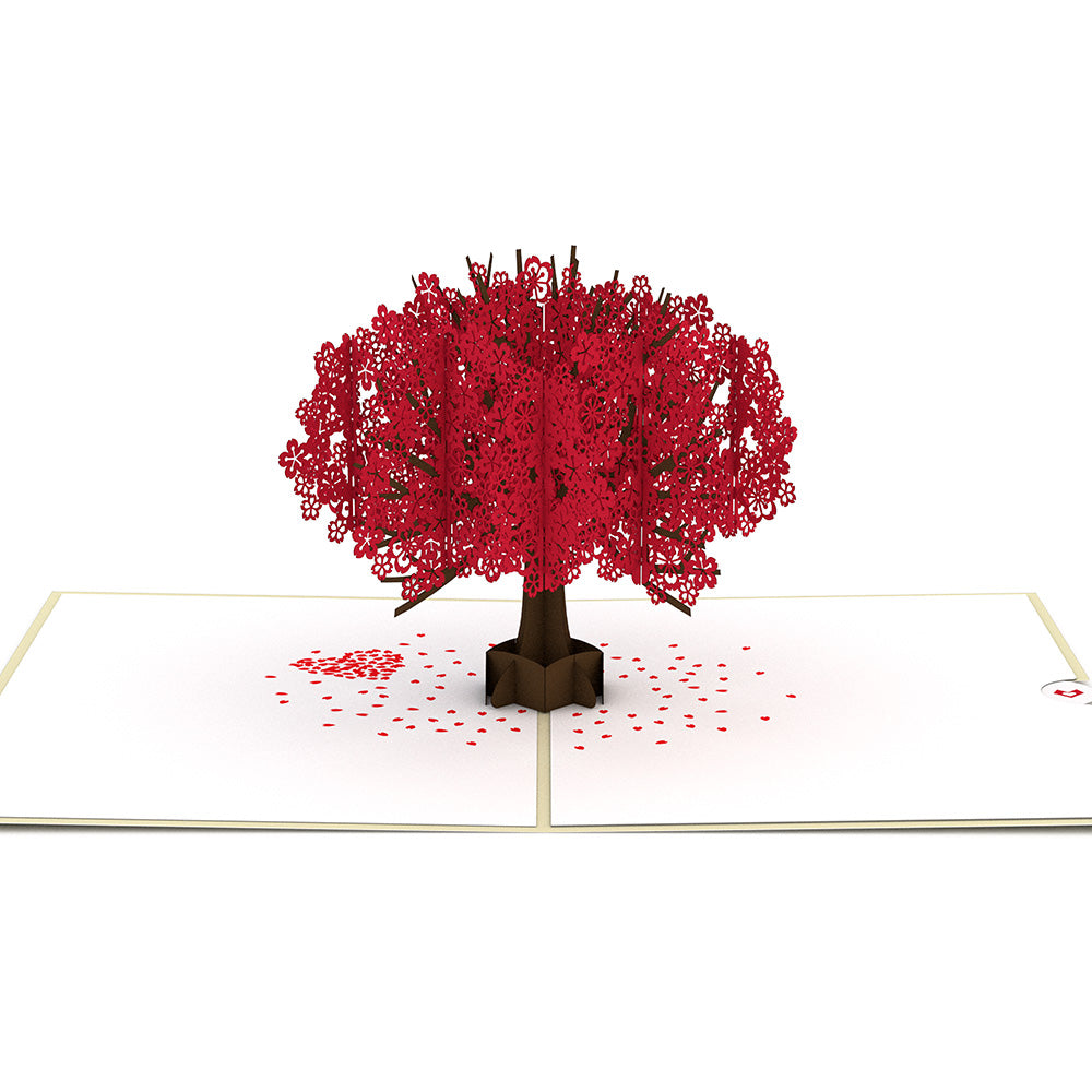 Red Sakura Tree Pop-Up Card