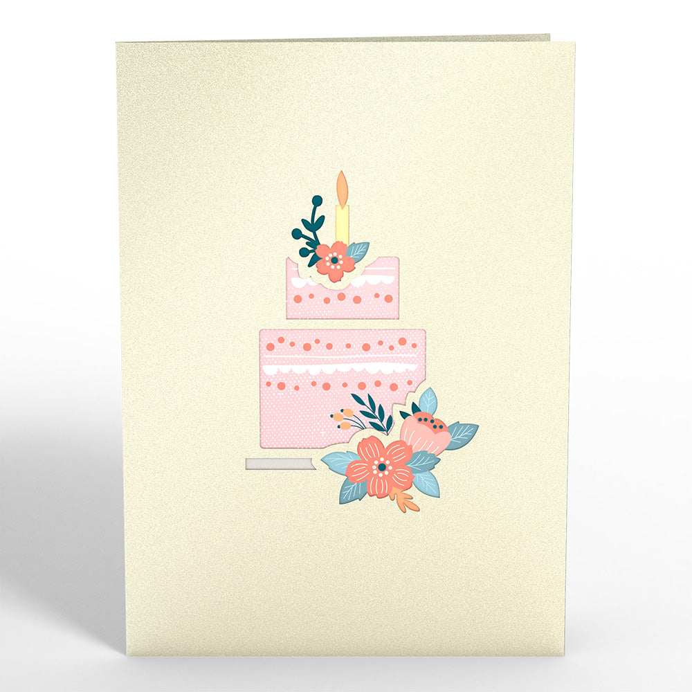 Floral Birthday Cake Pop-Up Card