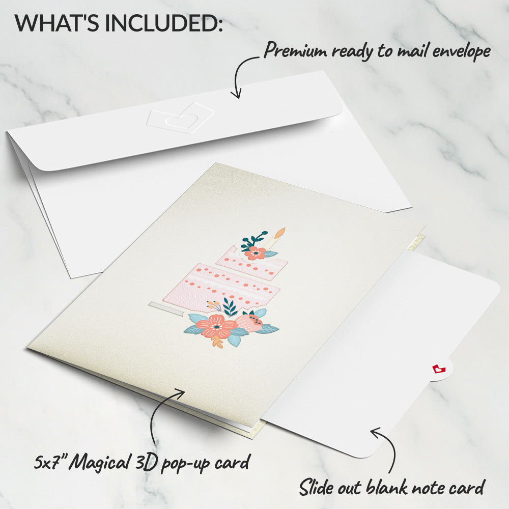Floral Birthday Cake Pop-Up Card