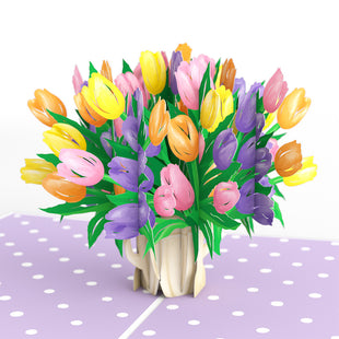 Tulips 60th Birthday Pop-Up Card and Sentiment Set