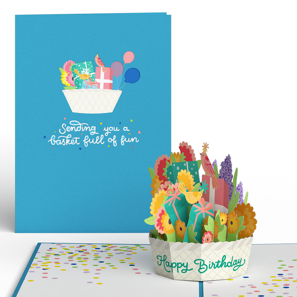 Happy Birthday Basket Pop-Up Card