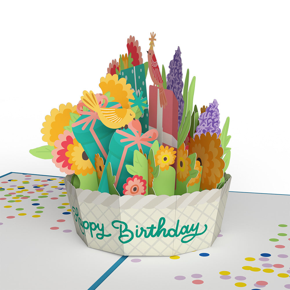 Happy Birthday Basket Pop-Up Card