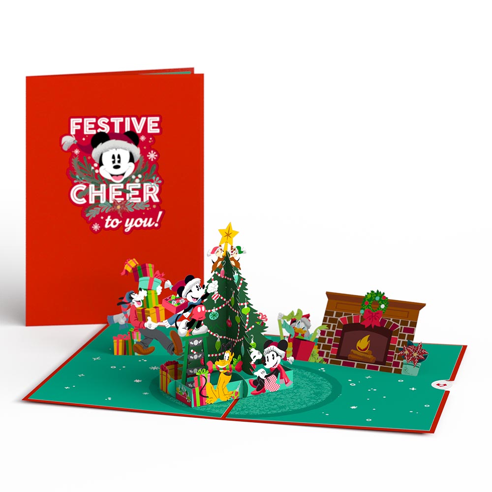 Disney’s Mickey Mouse Festive Cheer Pop-Up Card & Flower Buds Bouquet Bundle