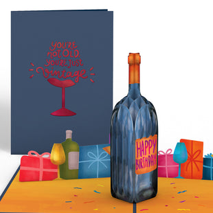 Vintage Wine Birthday Pop-Up Card greeting card -  Lovepop