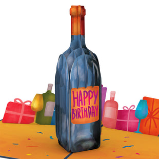 Vintage Wine Birthday Pop-Up Card