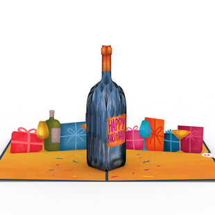 Vintage Wine Birthday Pop-Up Card