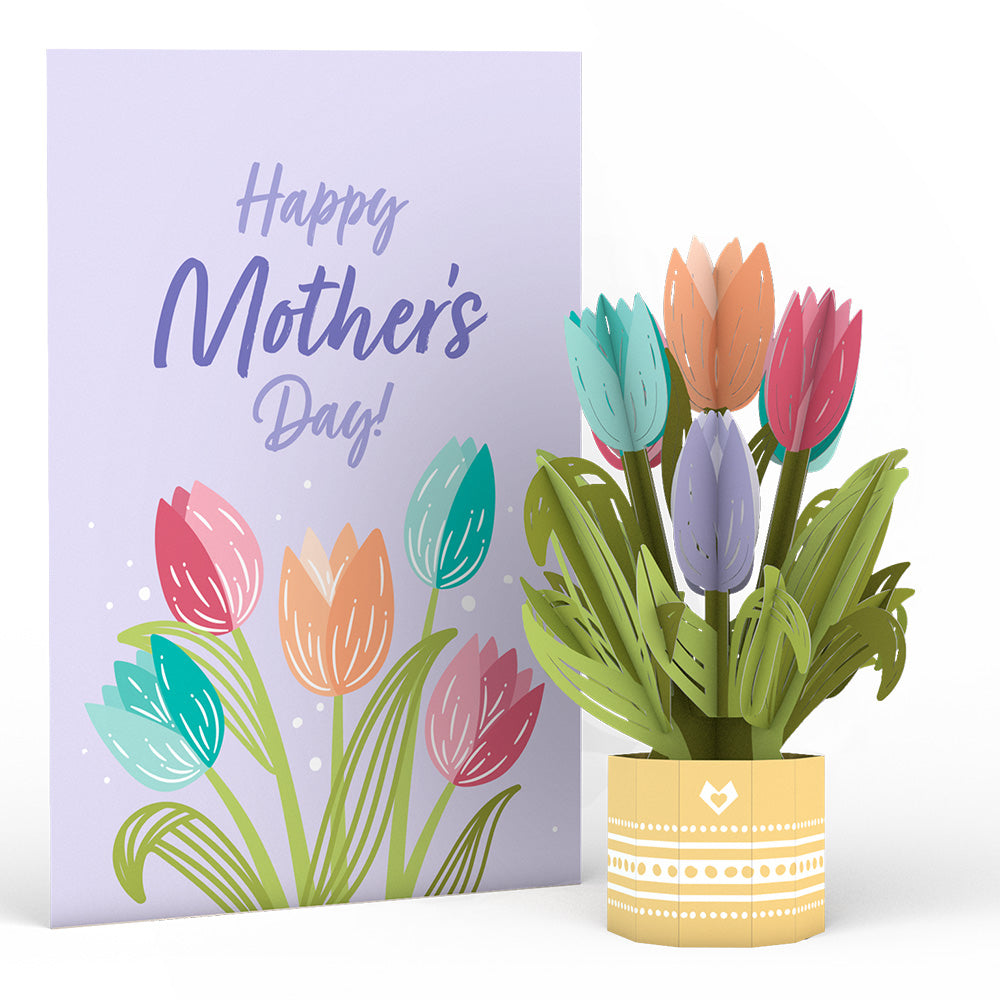 Mother's Day Tulips Card with Mini Bouquet