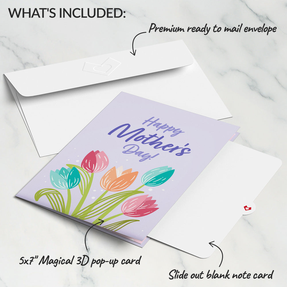 Mother's Day Tulips Card with Mini Bouquet