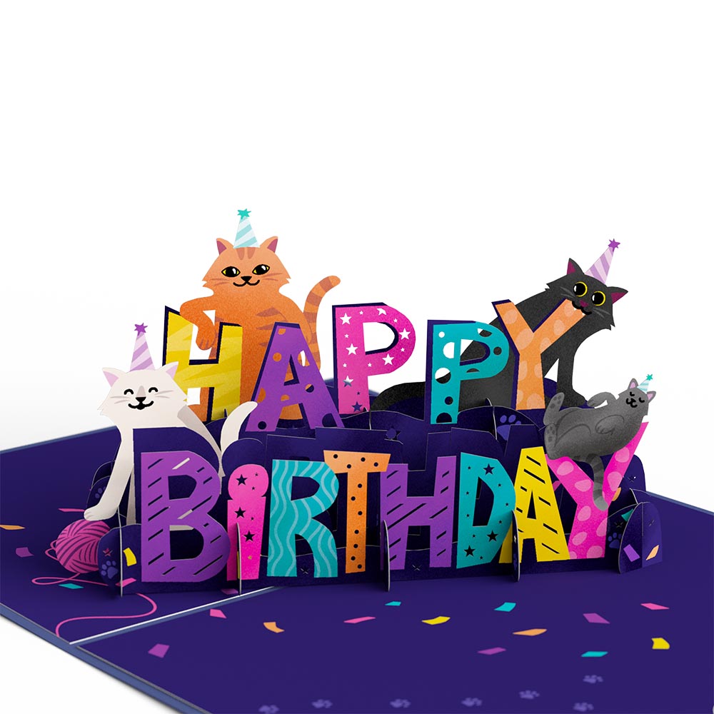 Happy Birthday Cats Pop-Up card