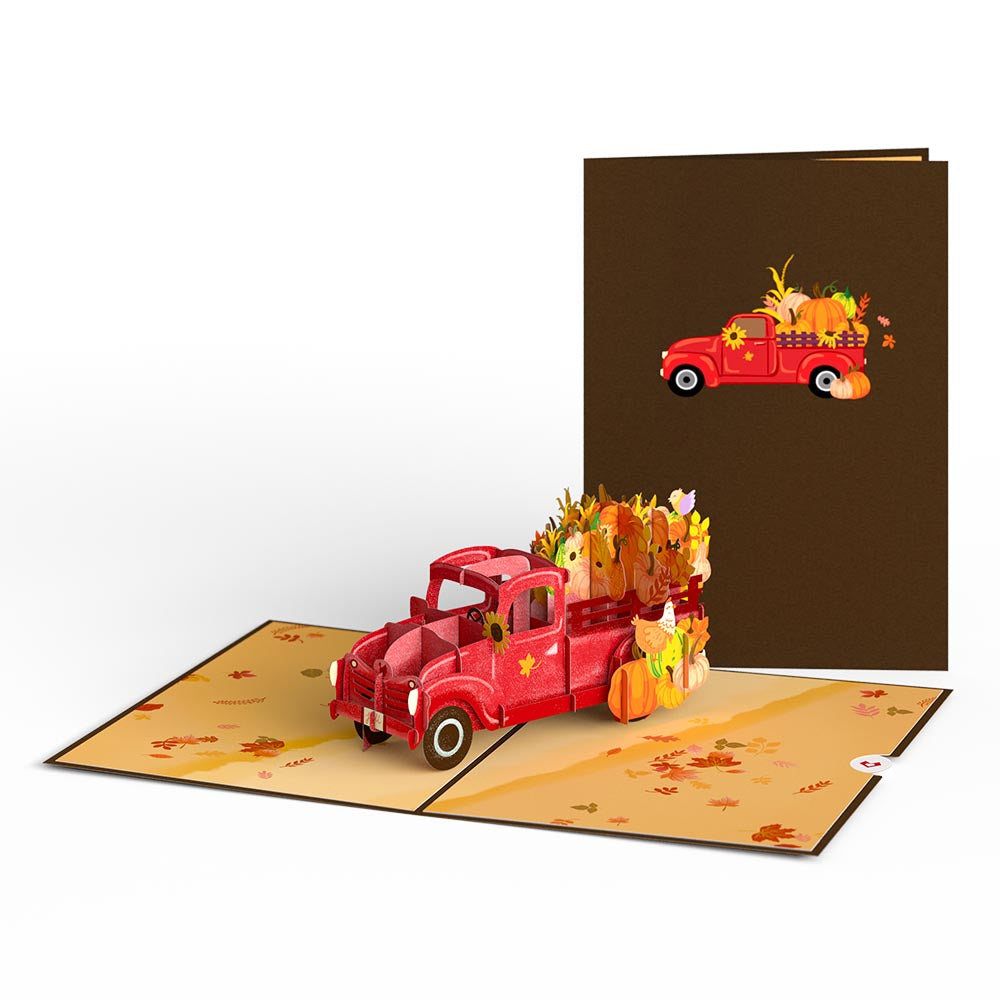 Red Harvest Truck Pop-Up Card