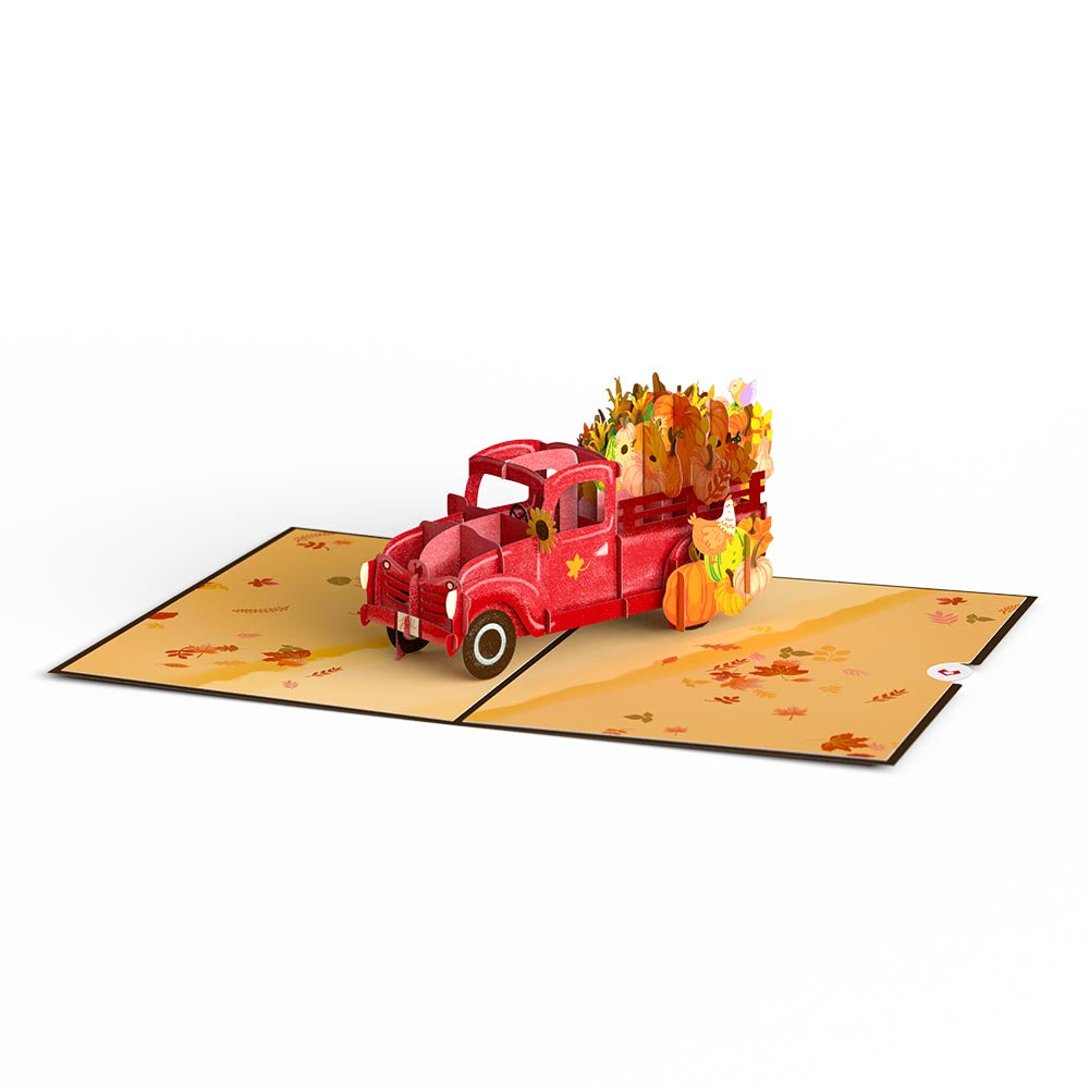 Red Harvest Truck Pop-Up Card