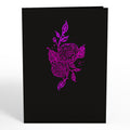 Ornate Purple Rose Bloom Pop-Up Card