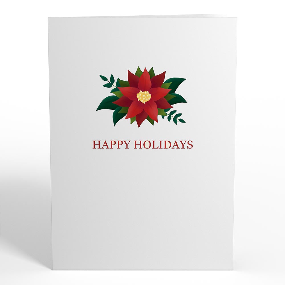 Holiday Poinsettia Sleigh Pop-Up Card