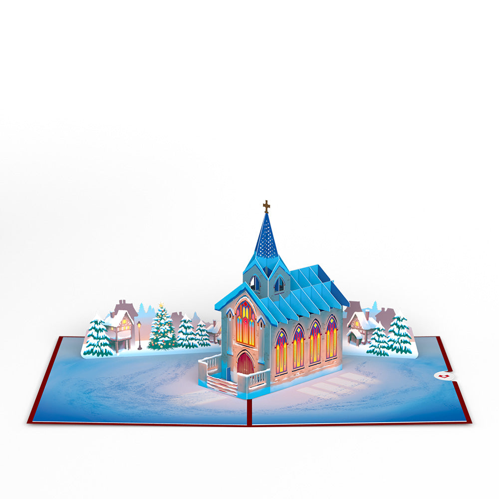 Stained Glass Christmas Chapel Pop-Up Card