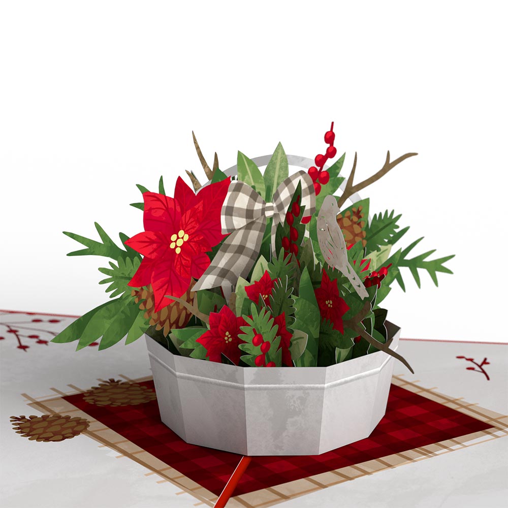 Christmas Flower Basket Pop-Up Card