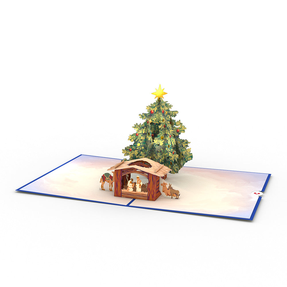 Nativity Christmas Tree Pop-Up Card