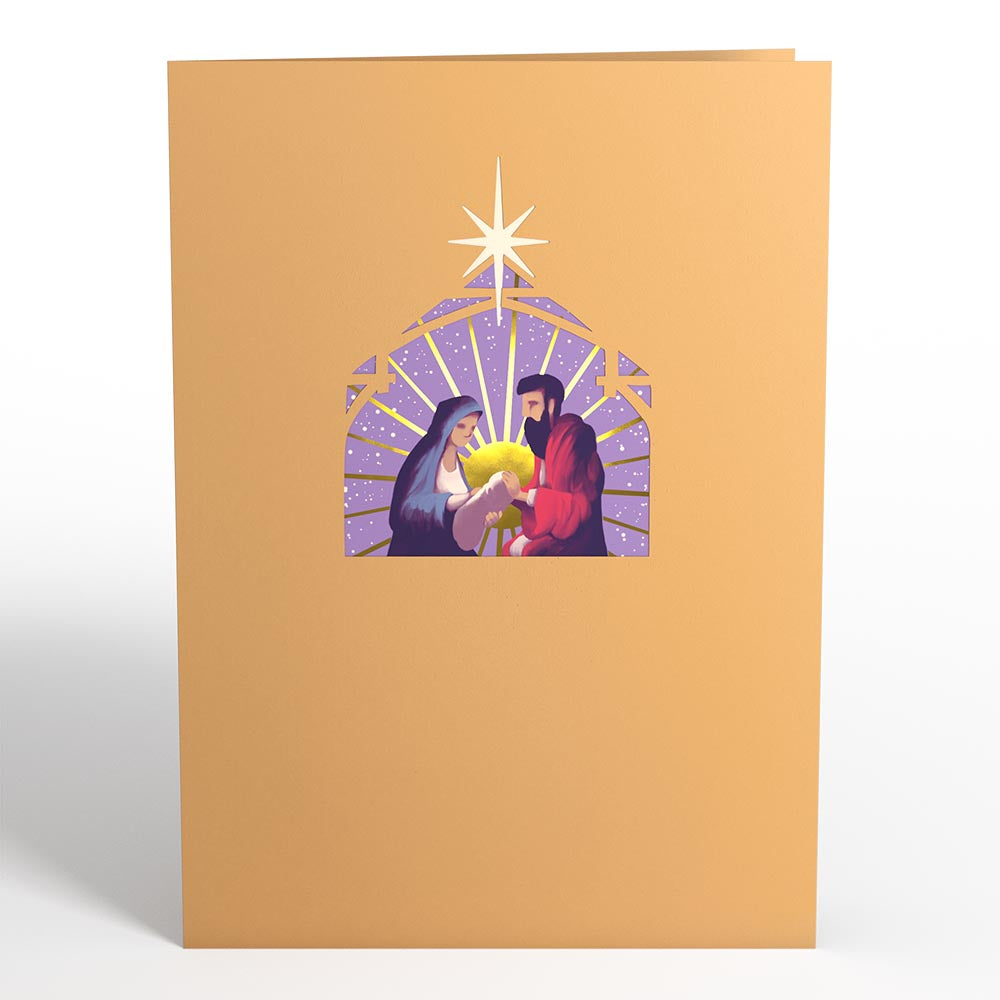 Painted Nativity Pop-Up Card