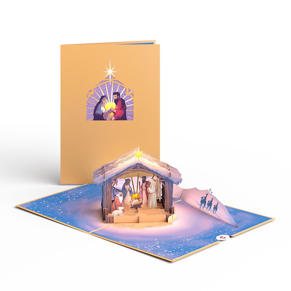 Painted Nativity Pop-Up Card