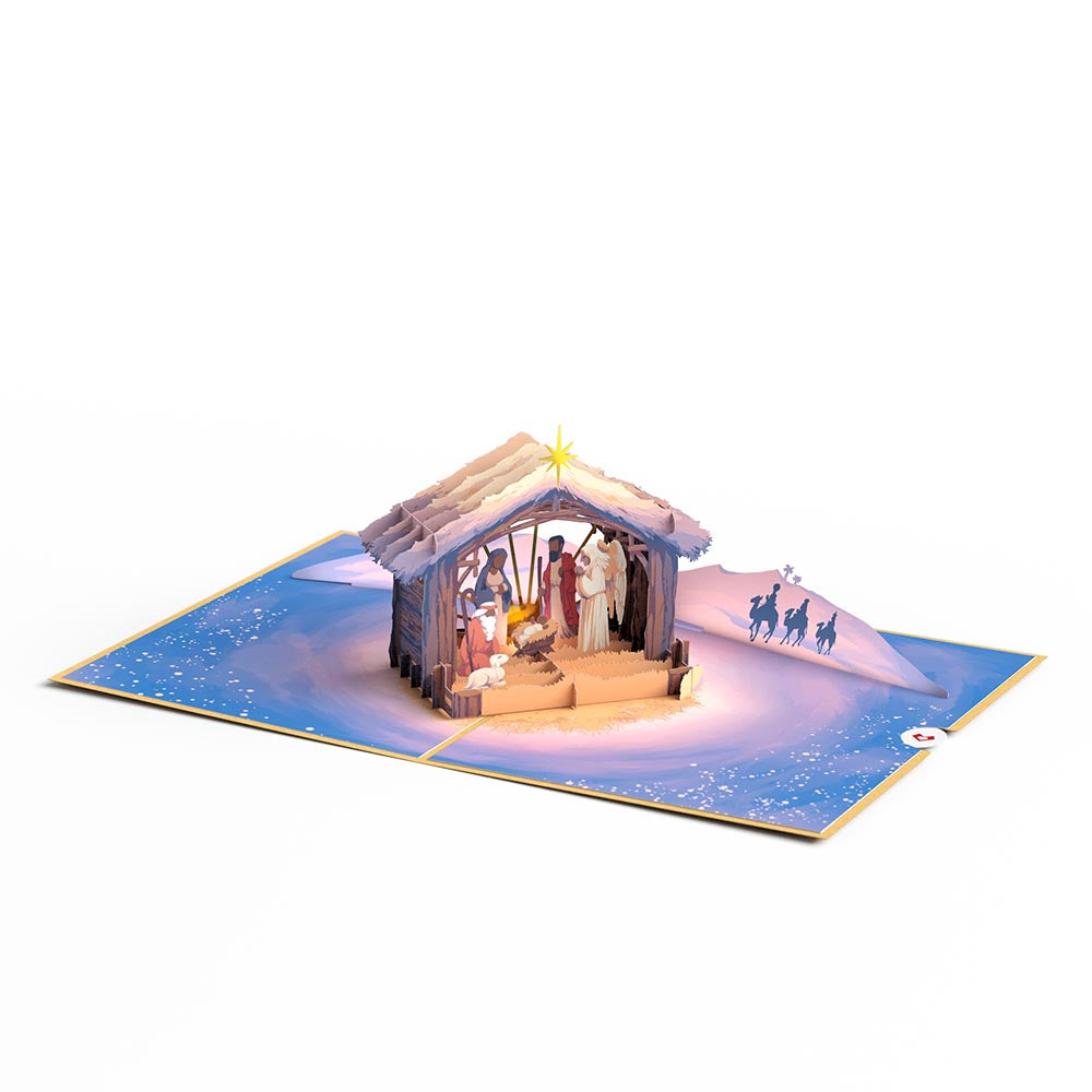 Painted Nativity Pop-Up Card